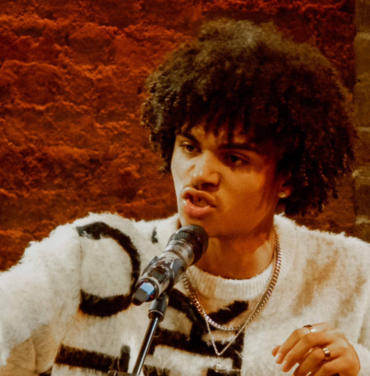 Young poet performing