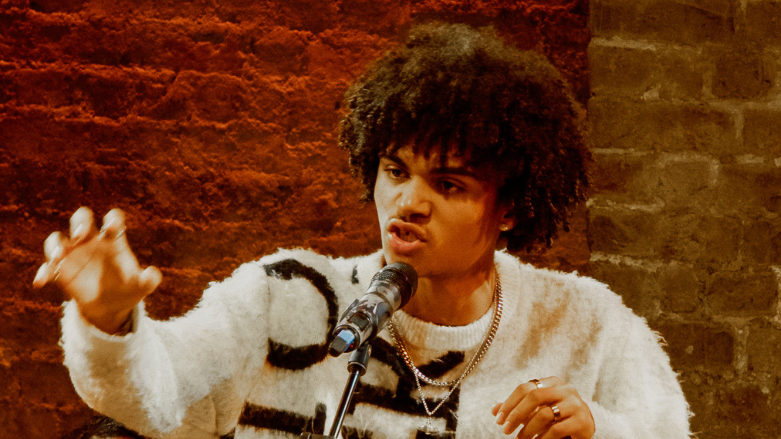Young poet performing