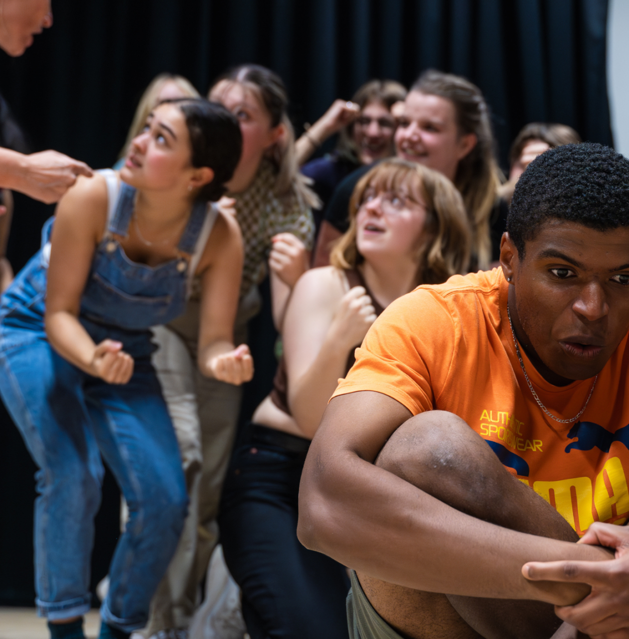 a group of young people acting in a workshop ran by Gecko
