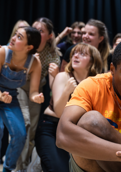 a group of young people acting in a workshop ran by Gecko