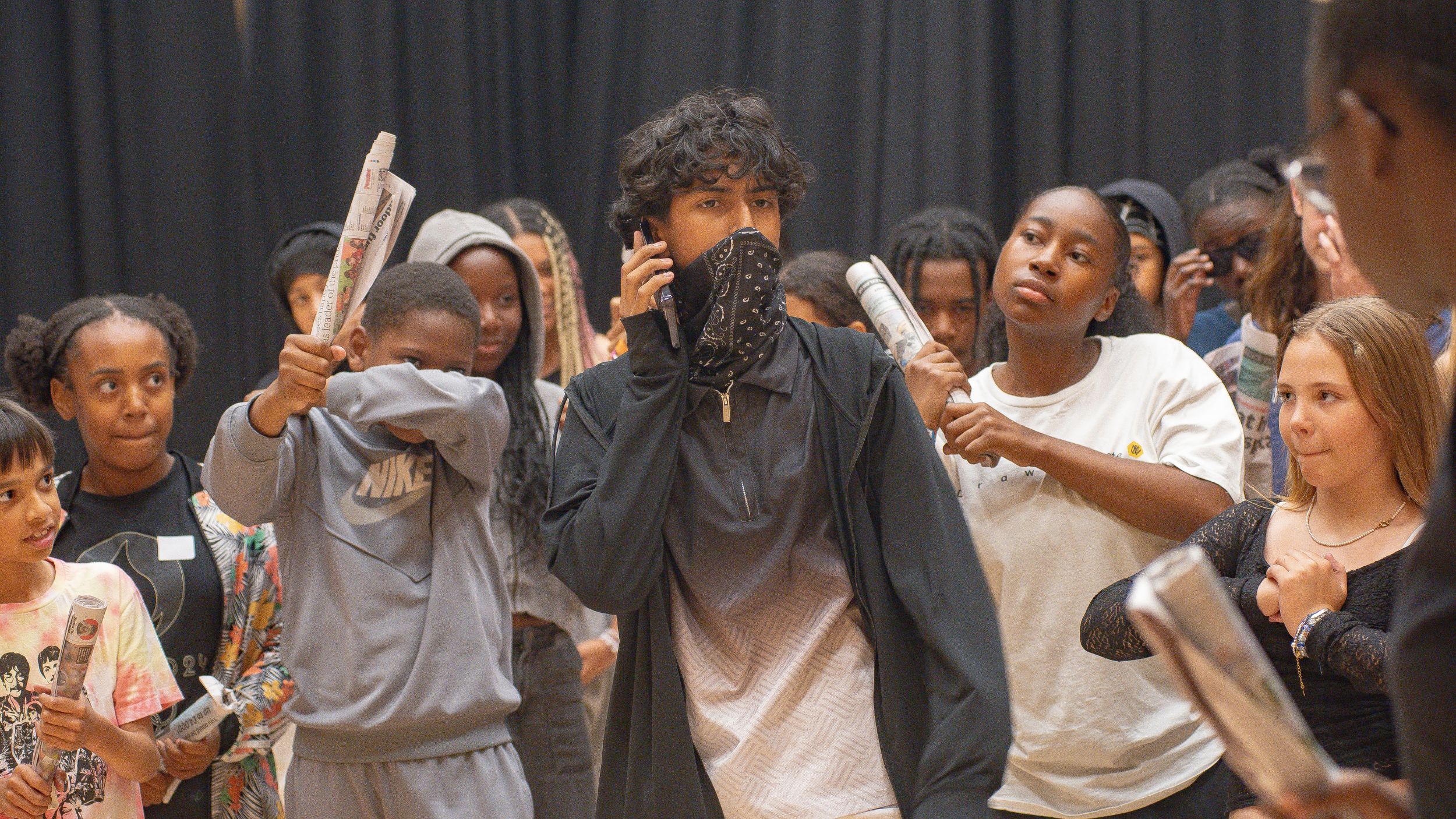 small group of young people acting